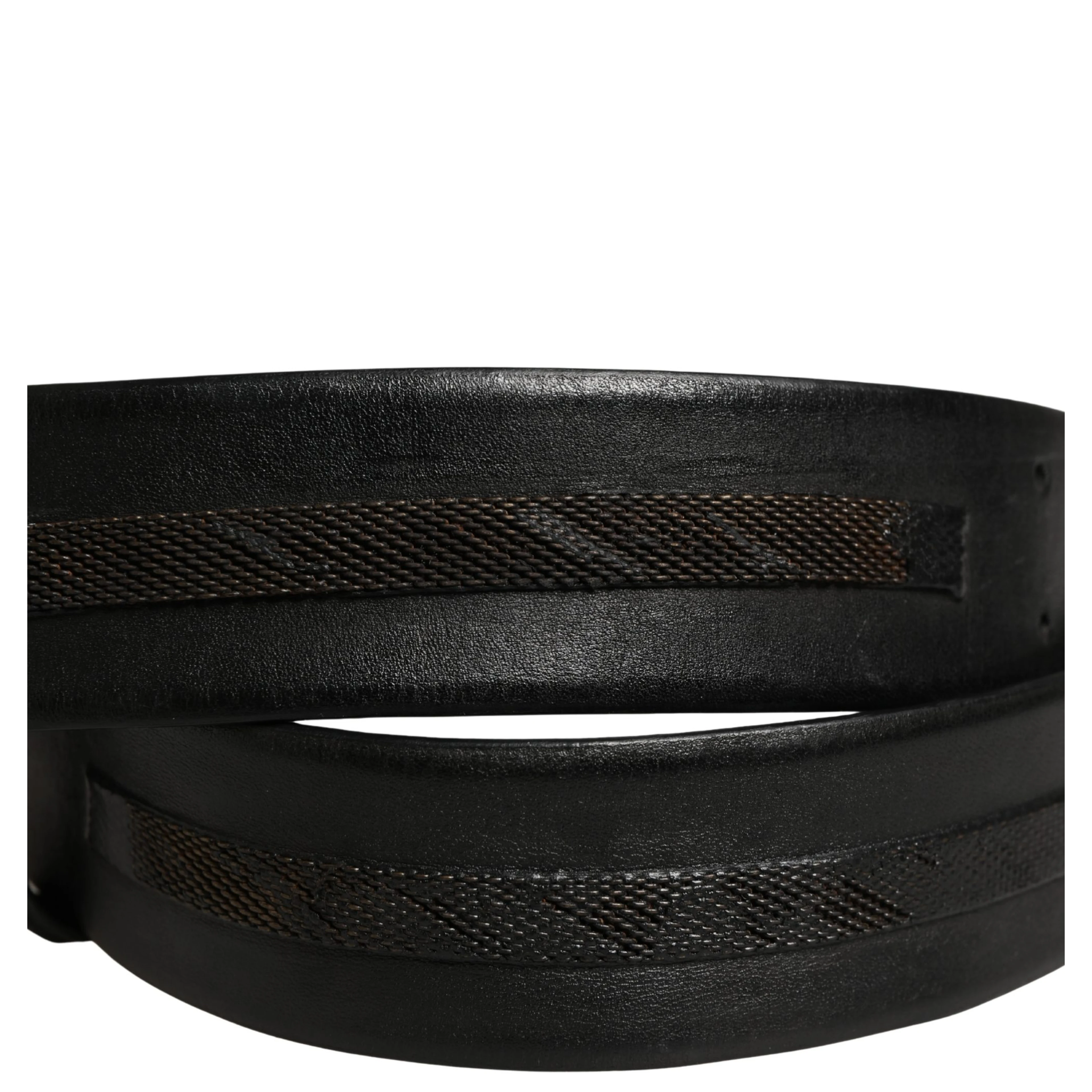 Black Leather Gold Metal Buckle Waist Women Belt