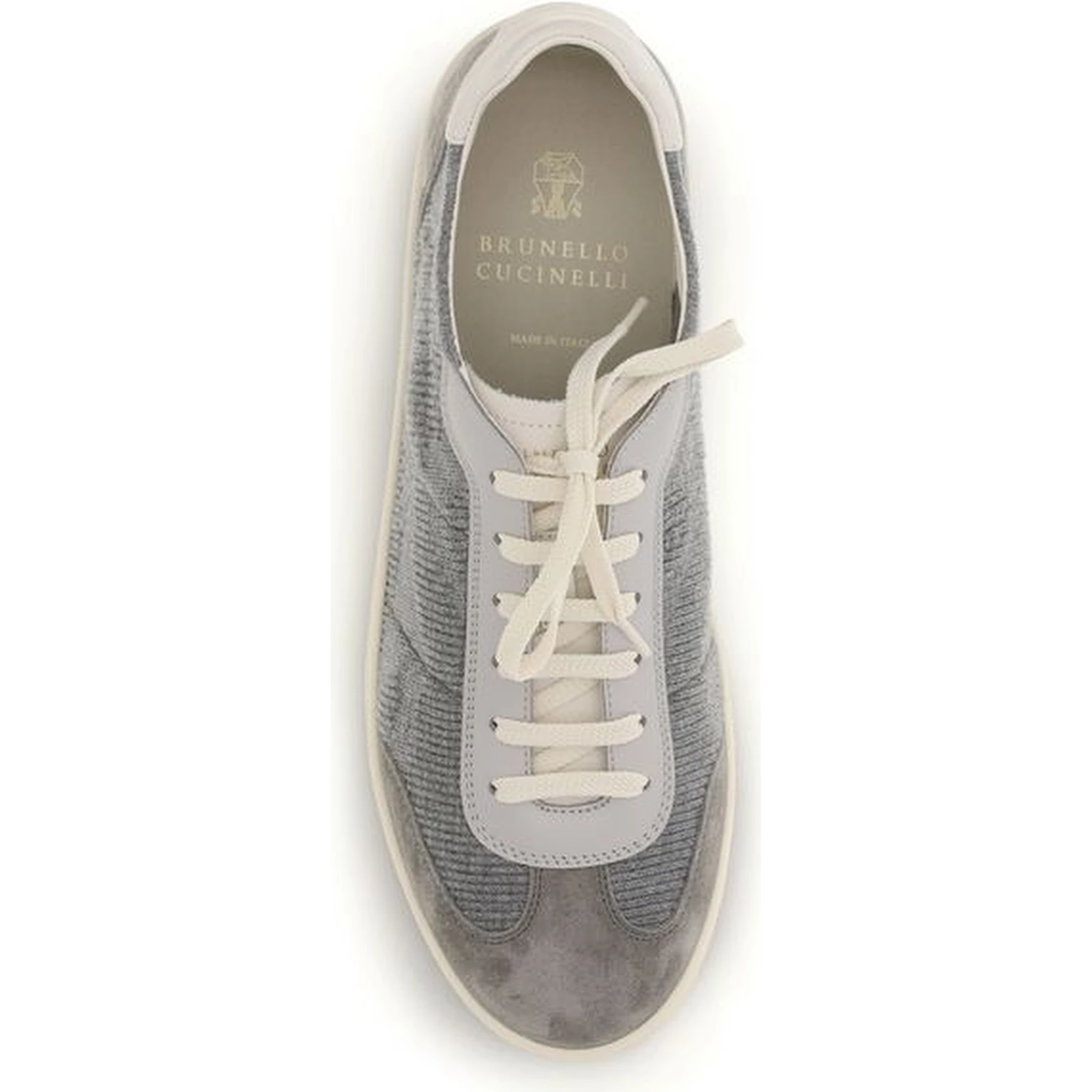Gray Calf Leather Bos Taurus Low Top Sneakers