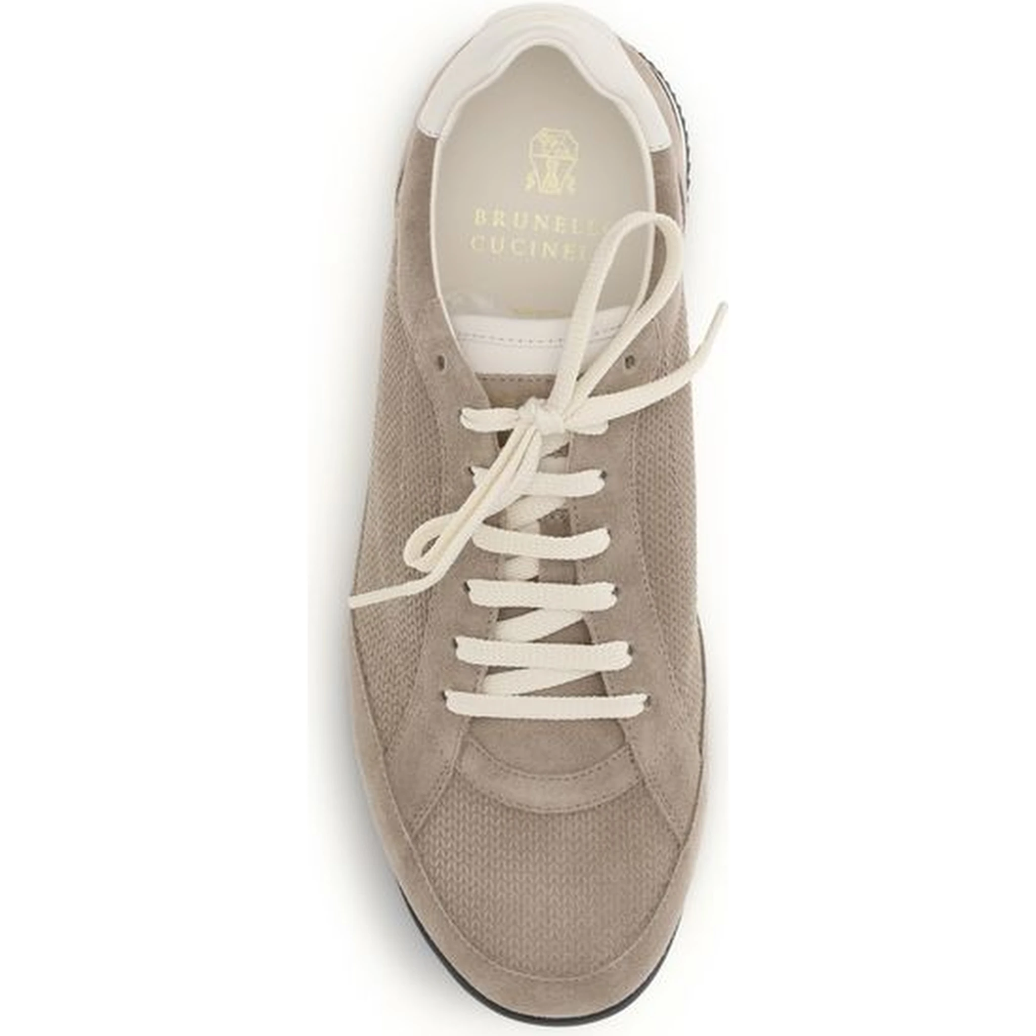 Beige Calf Leather Bos Taurus Low Top Sneakers