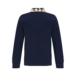 Blue Cotton Polo Shirt