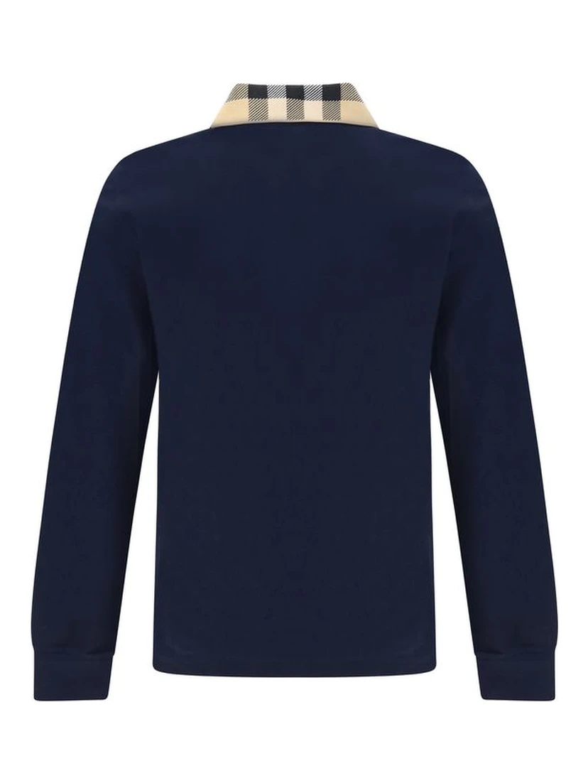 Blue Cotton Polo Shirt