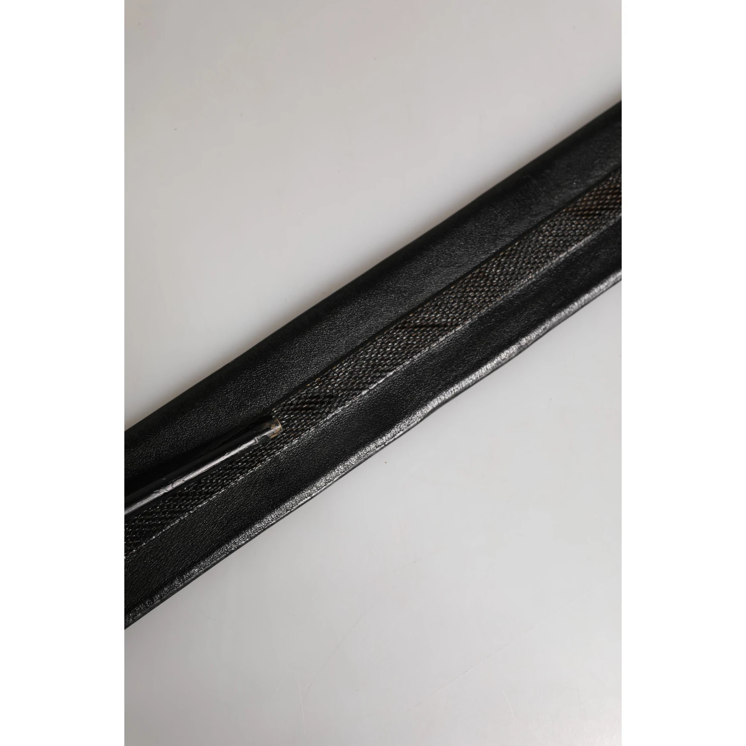 Black Leather Gold Metal Buckle Waist Women Belt