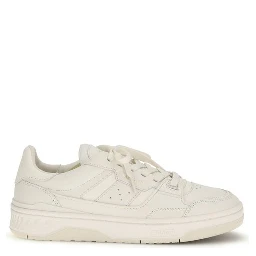 Gray Calf Leather Bos Taurus Low Top Sneakers