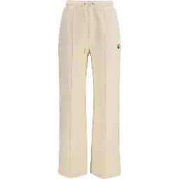 Beige Cotton Athletic Pants