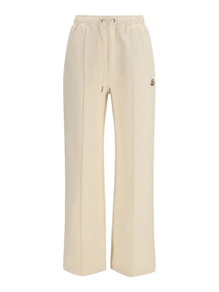 Beige Cotton Athletic Pants