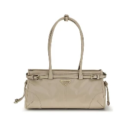 Beige Calf Leather Bos Taurus Shoulder Bag