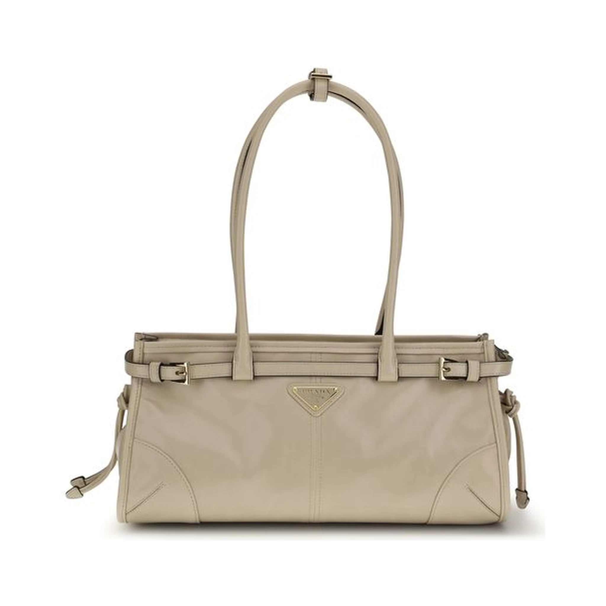 Beige Calf Leather Bos Taurus Shoulder Bag