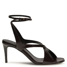 Black Calf Leather Bos Taurus Strap-On Sandals