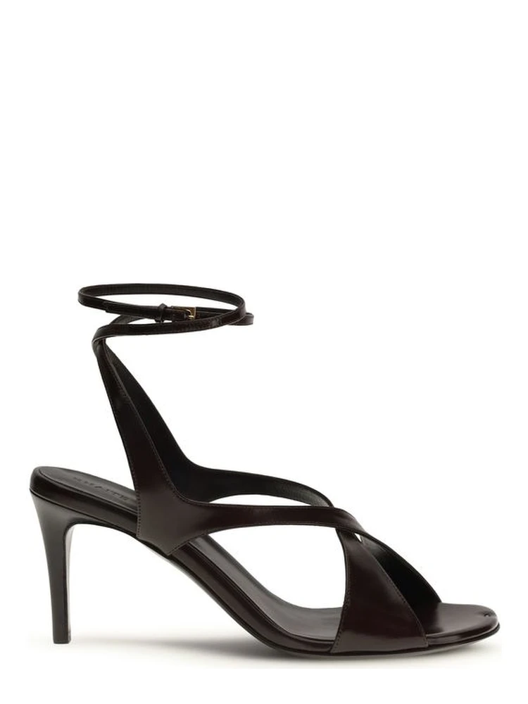 Black Calf Leather Bos Taurus Strap-On Sandals