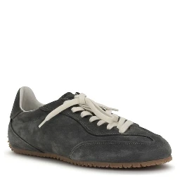 Gray Calf Leather Bos Taurus Low Top Sneakers