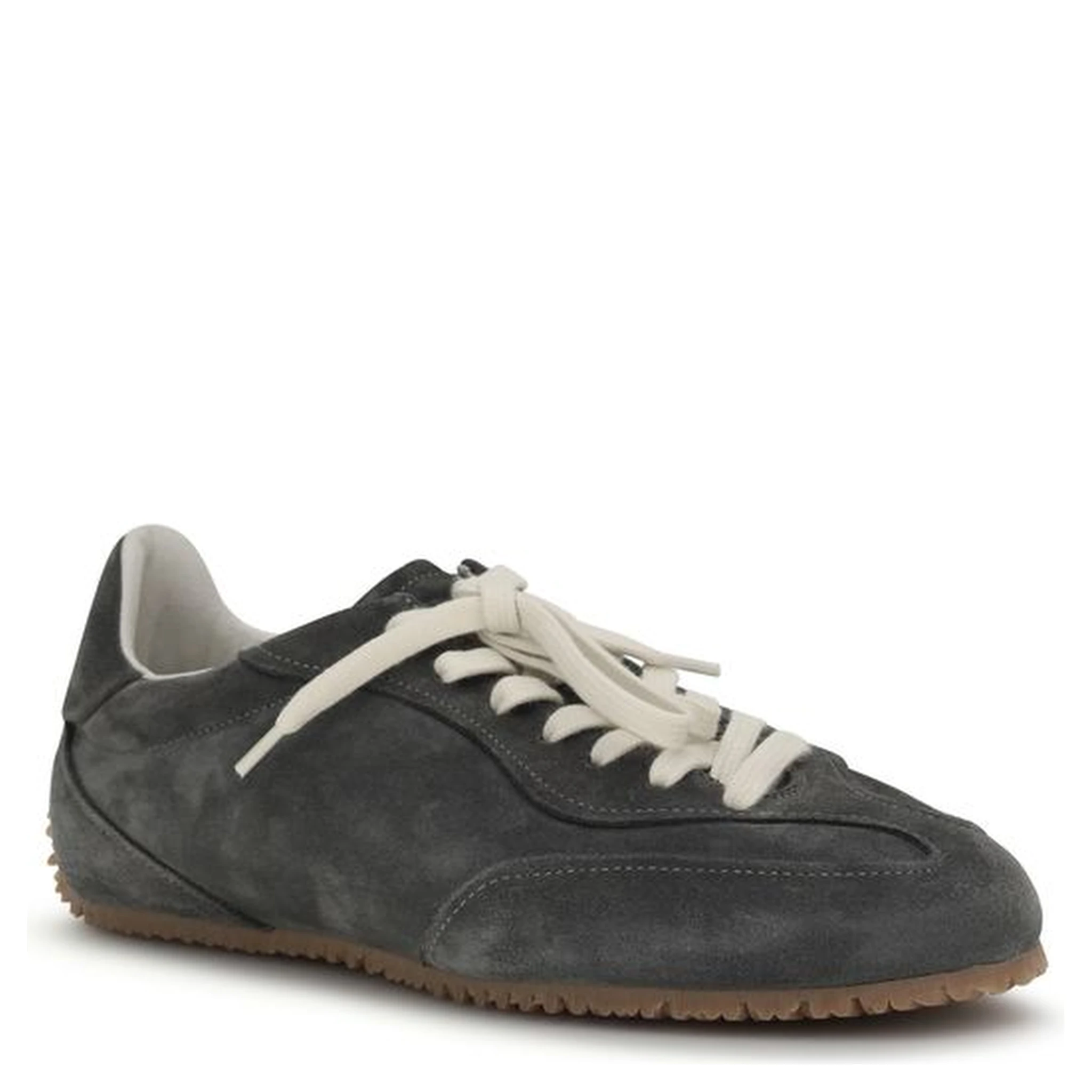 Gray Calf Leather Bos Taurus Low Top Sneakers