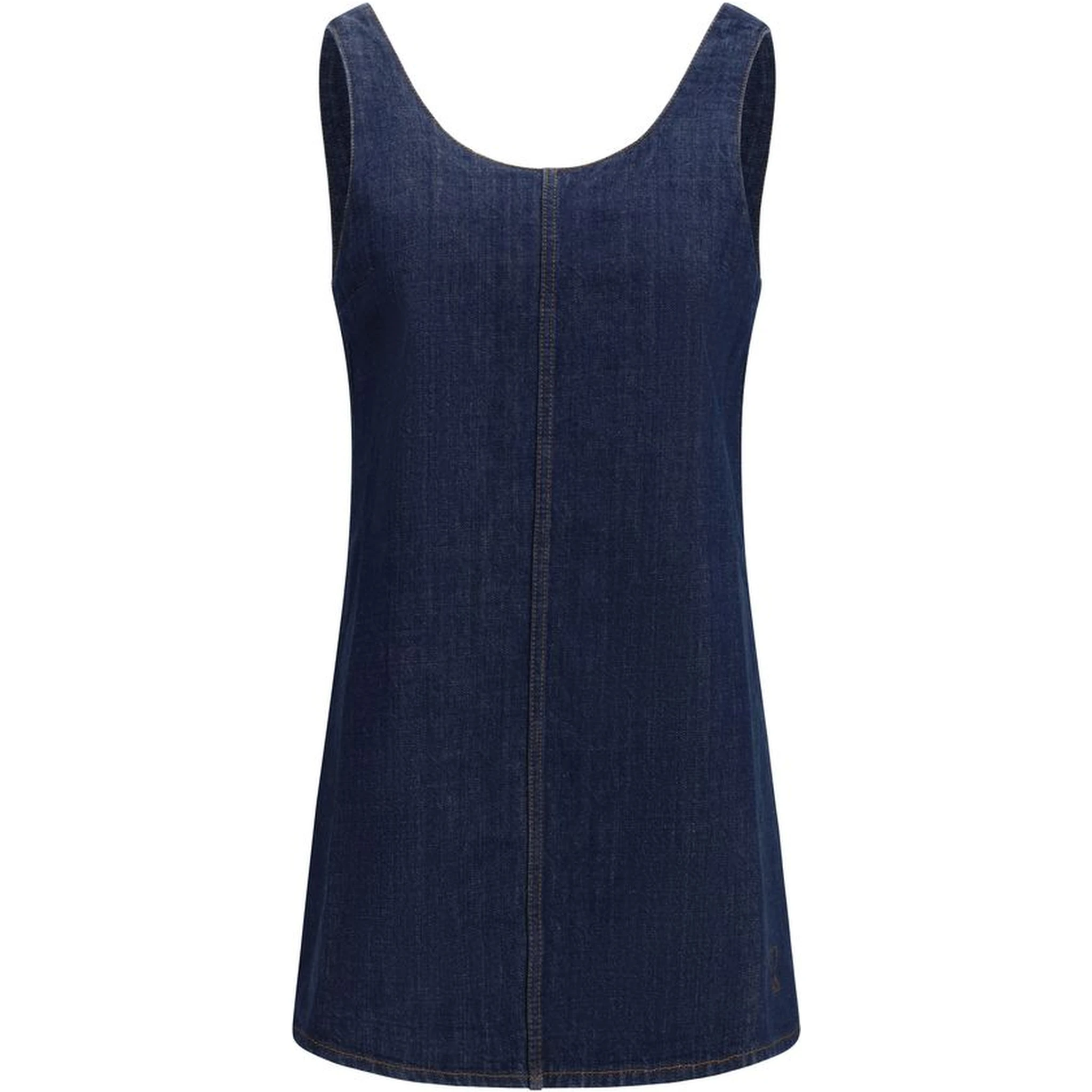 Blue Cotton Casual Dress