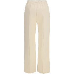 Beige Cotton Athletic Pants