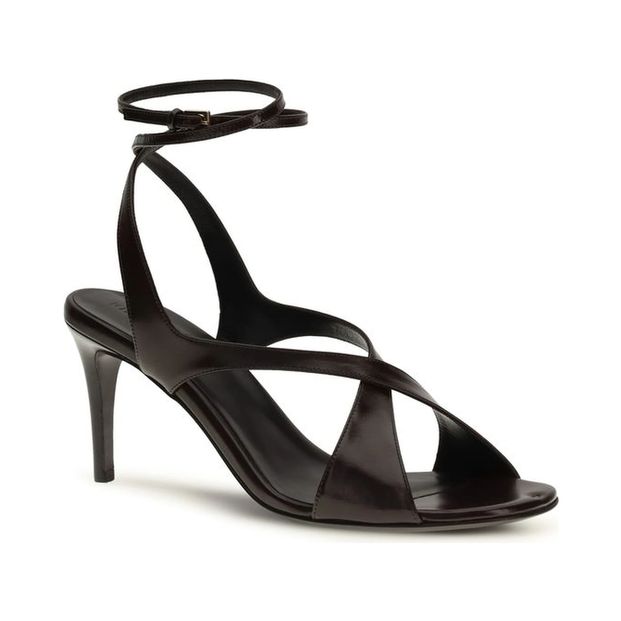 Black Calf Leather Bos Taurus Strap-On Sandals
