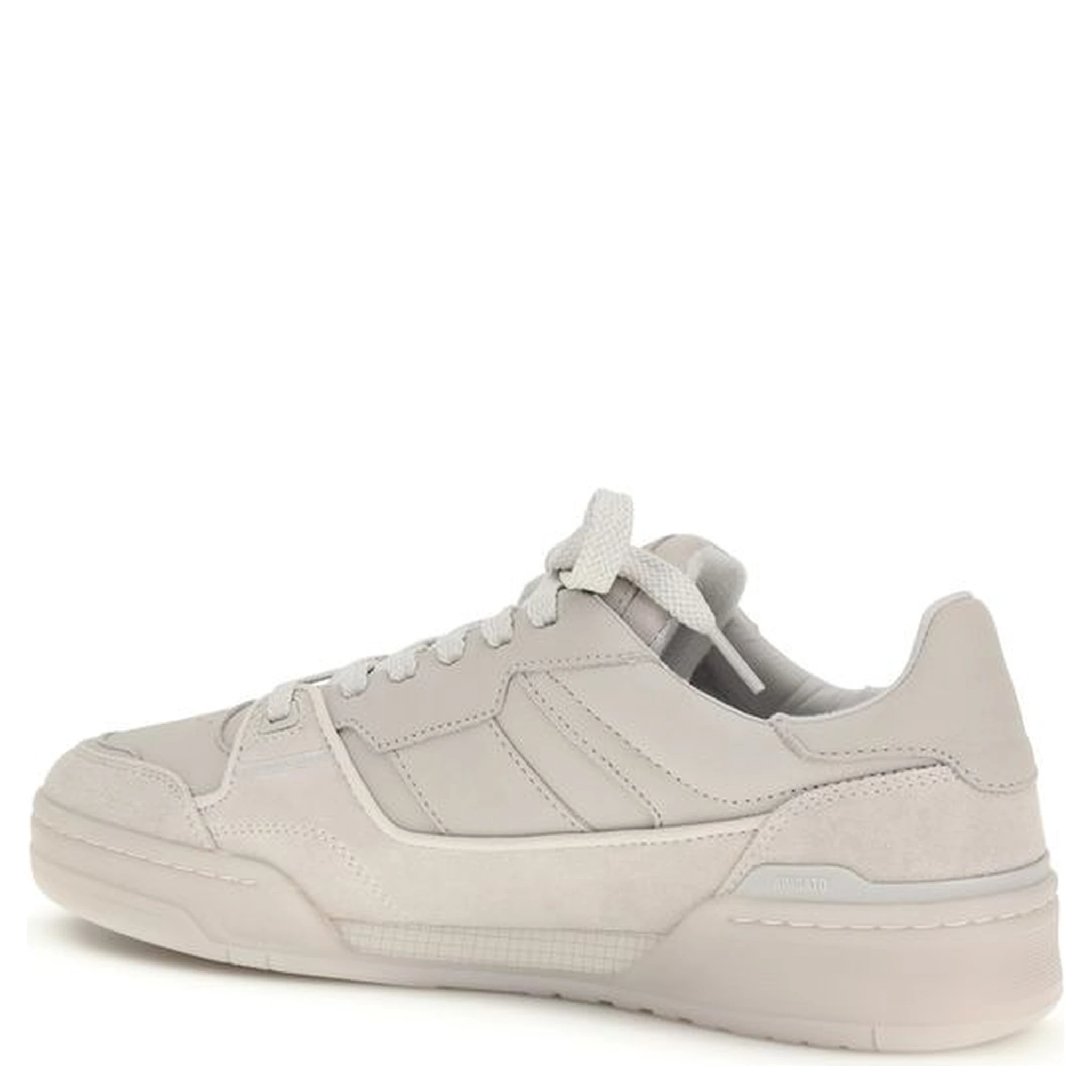 Gray Calf Leather Bos Taurus Low Top Sneakers