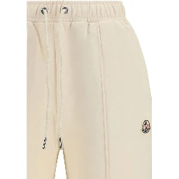 Beige Cotton Athletic Pants