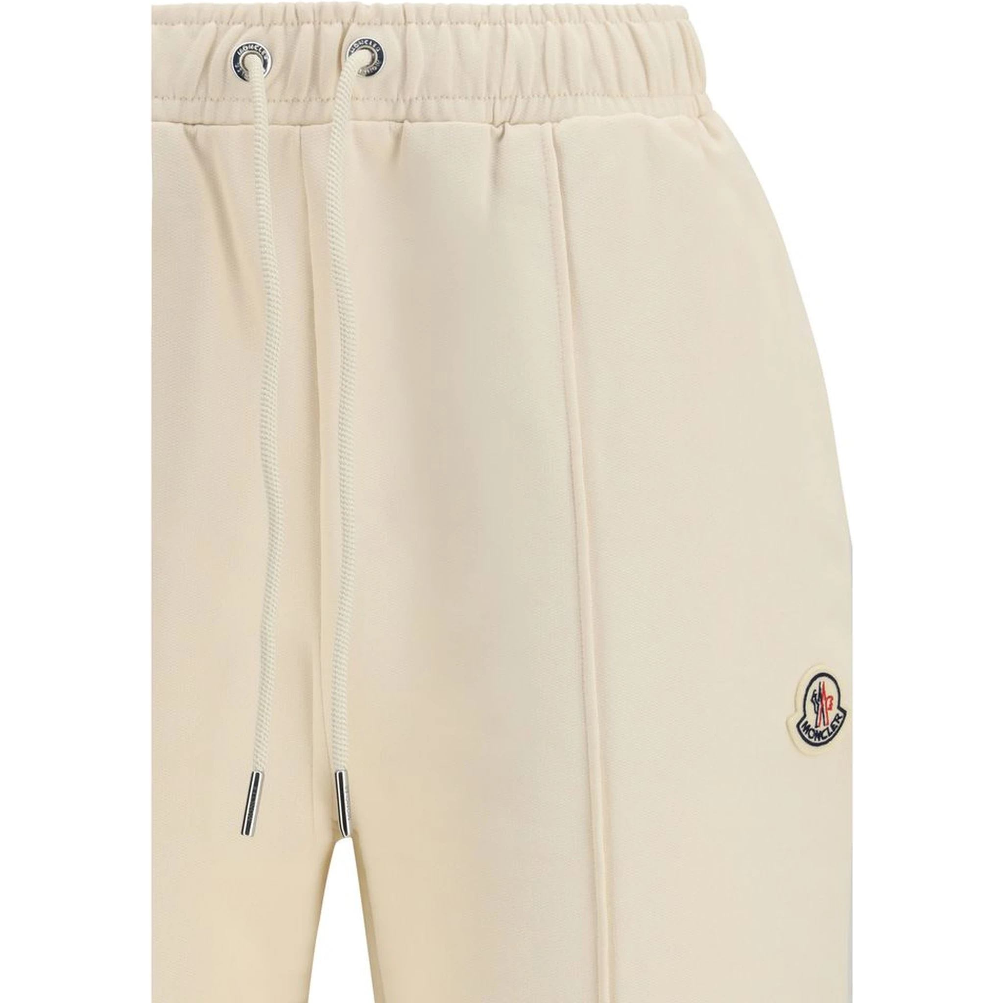 Beige Cotton Athletic Pants