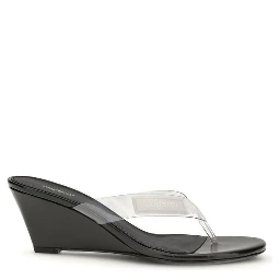 Black Pvc Flip-Flop Sandals