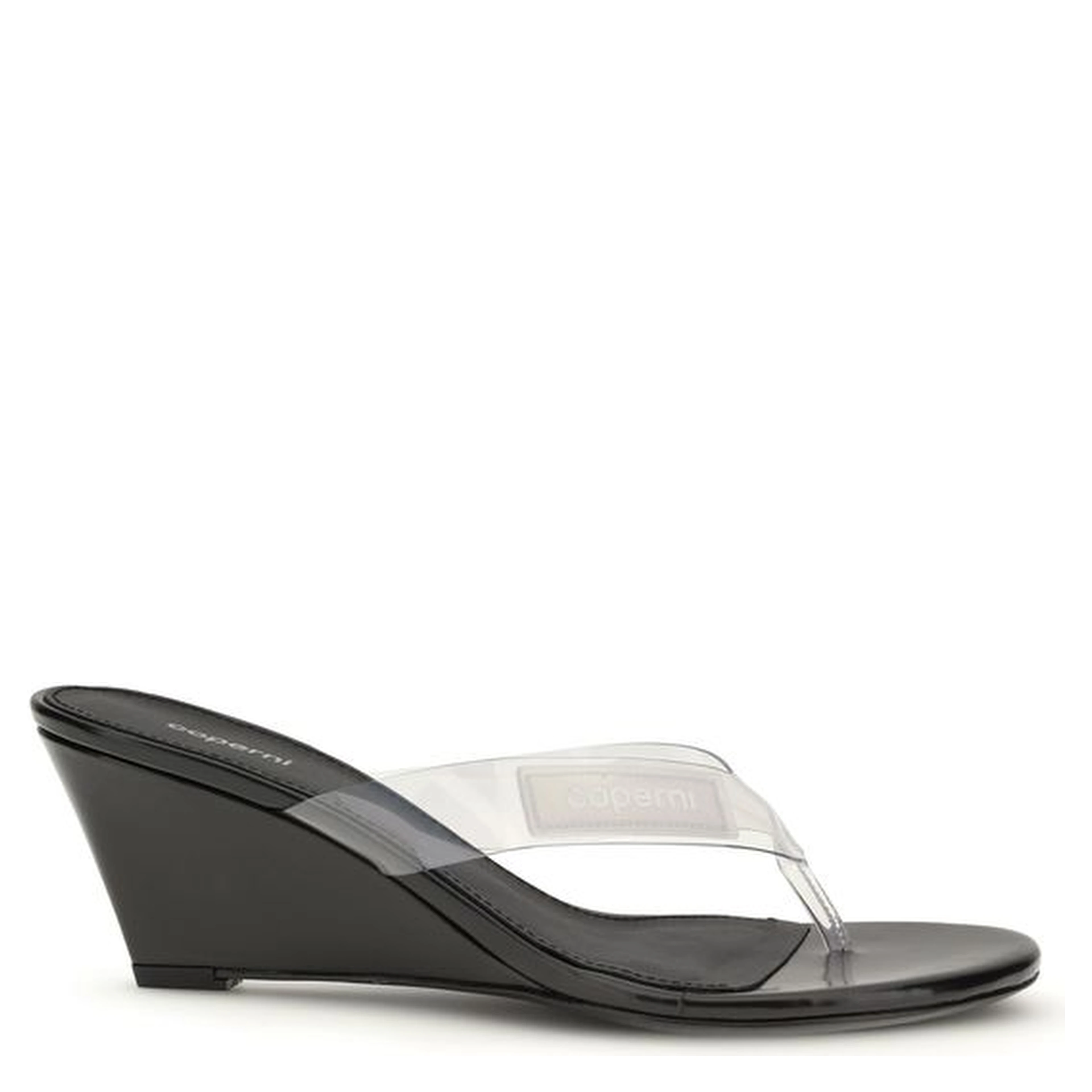 Black Pvc Flip-Flop Sandals