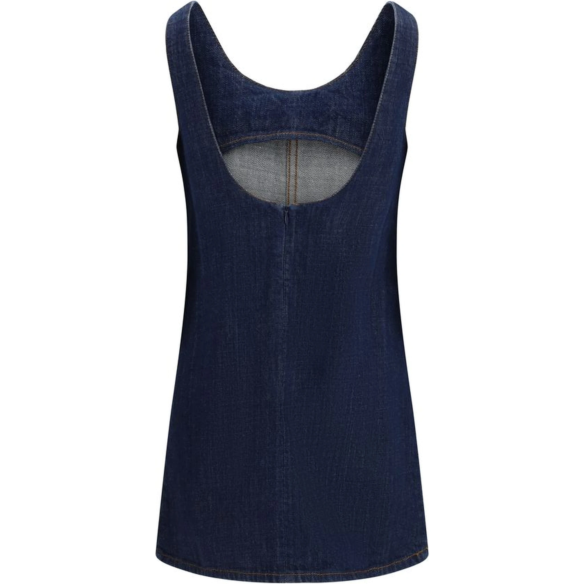 Blue Cotton Casual Dress