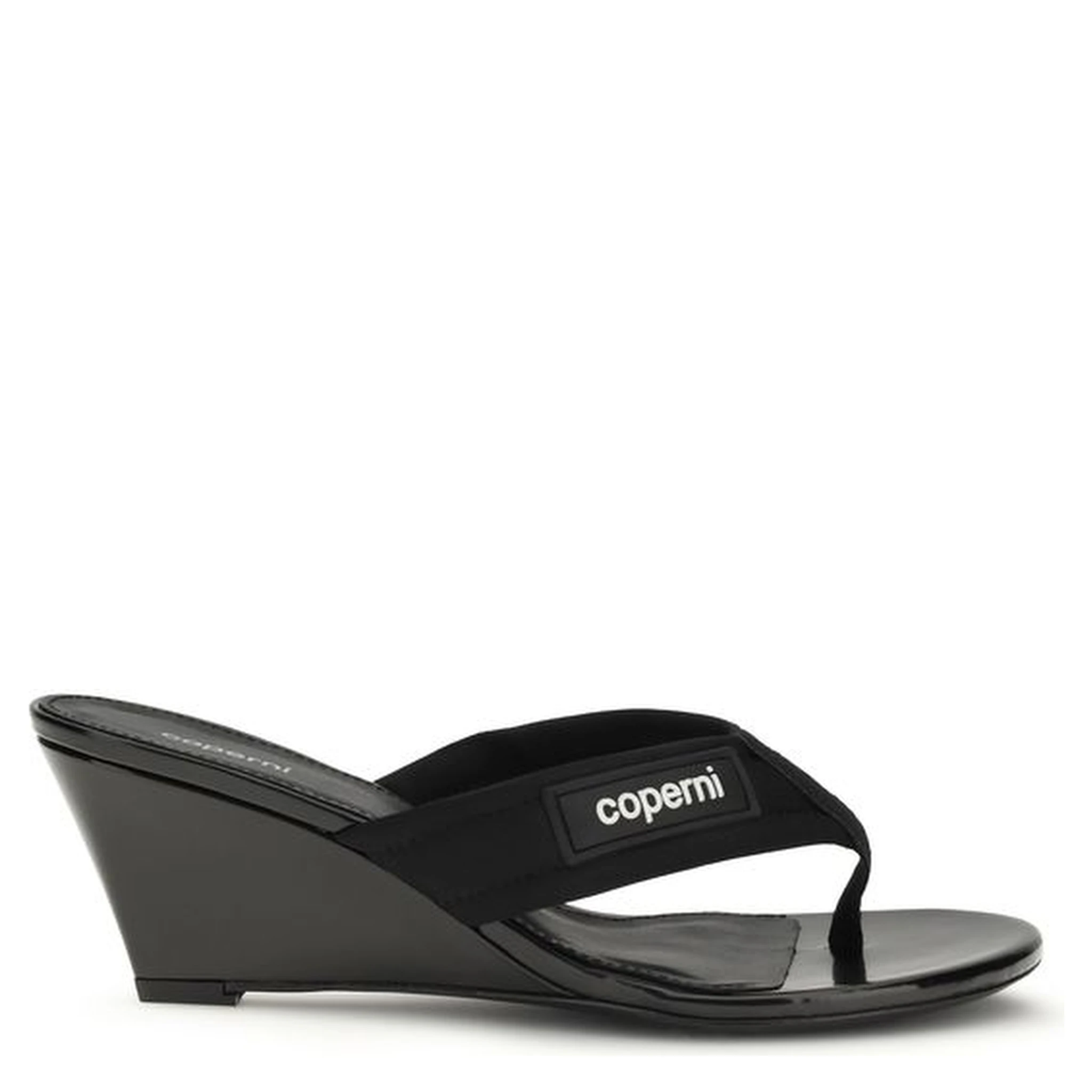 Black Polyamide Wedge Sandals