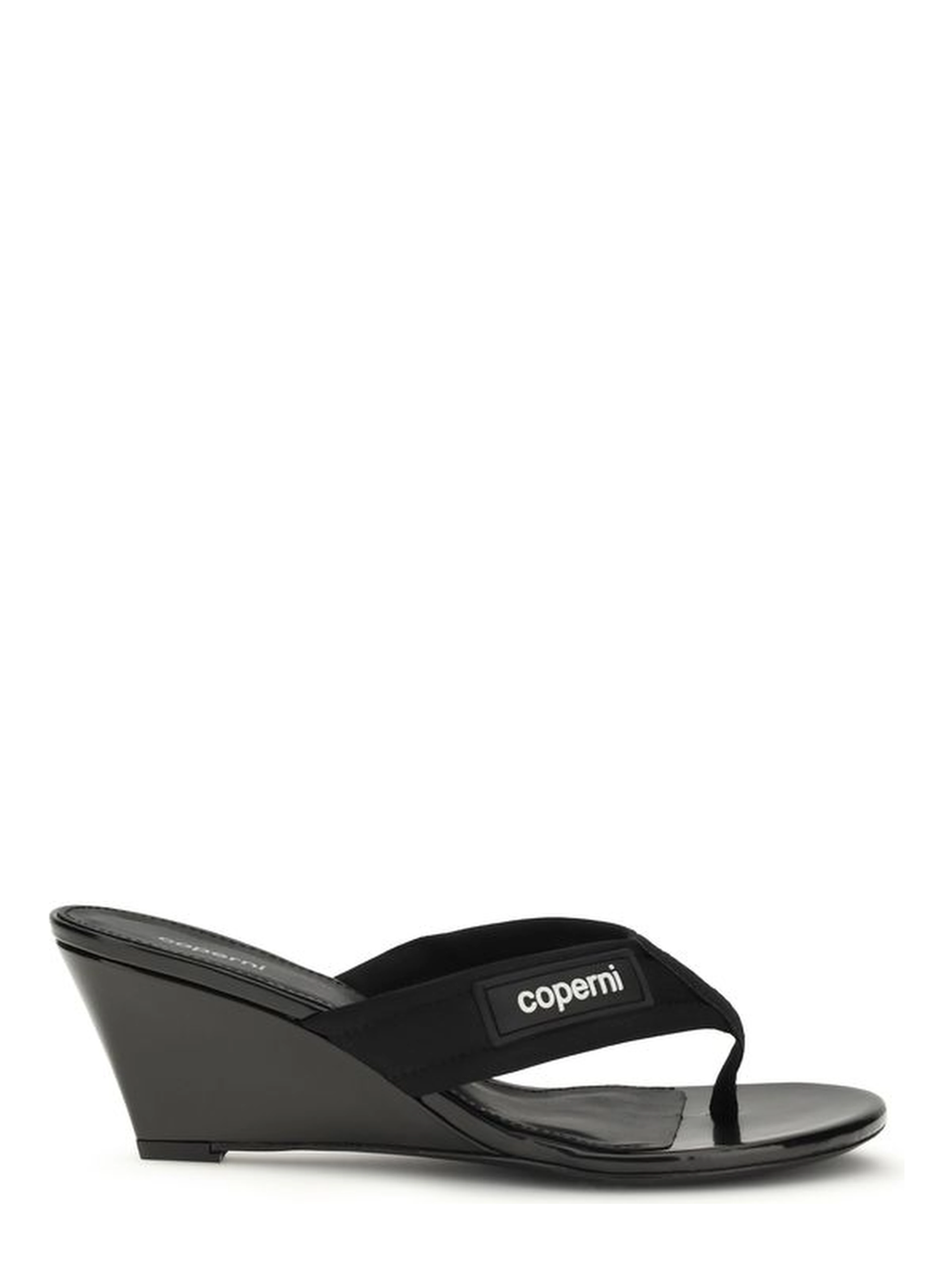 Black Polyamide Wedge Sandals