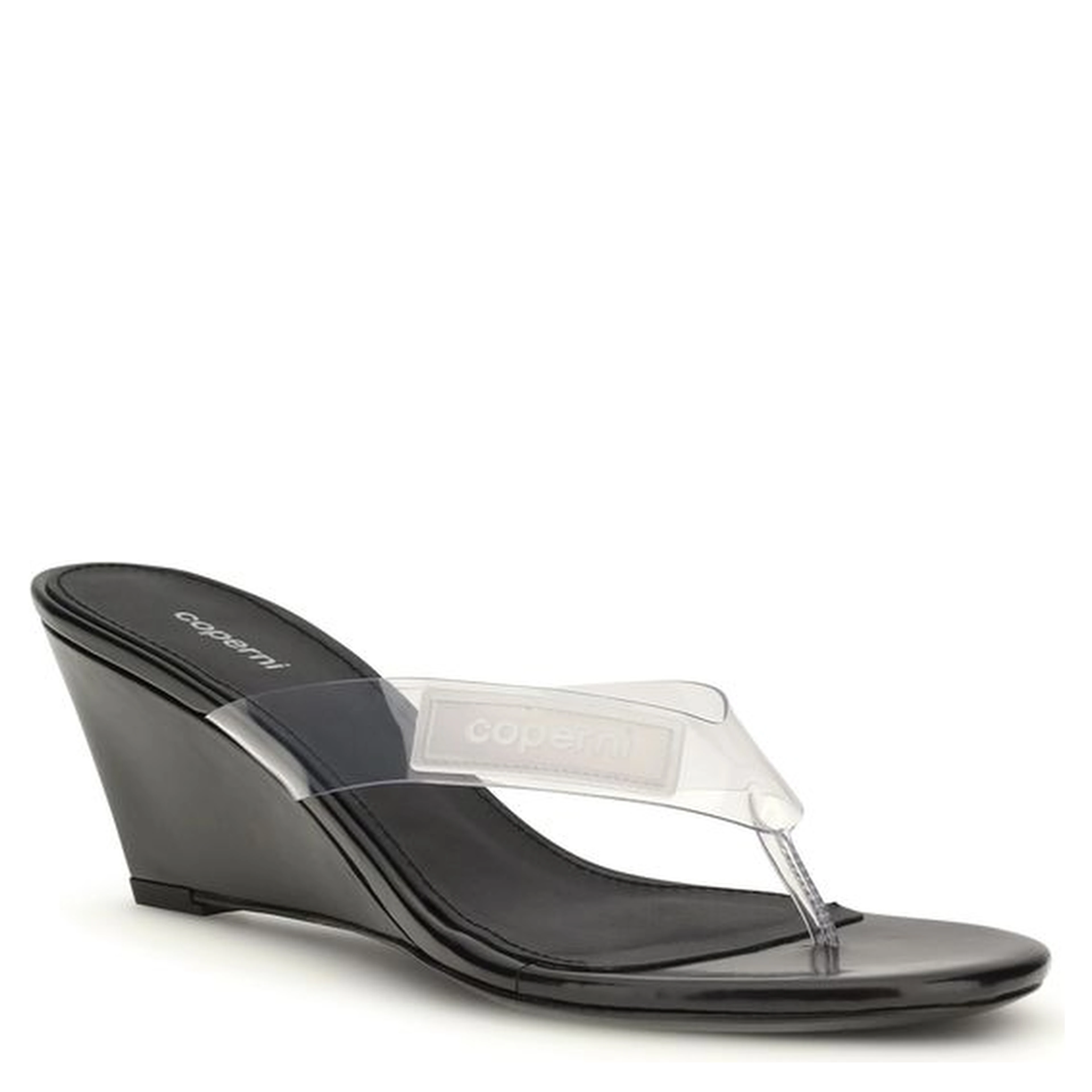 Black Pvc Flip-Flop Sandals