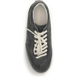 Gray Calf Leather Bos Taurus Low Top Sneakers