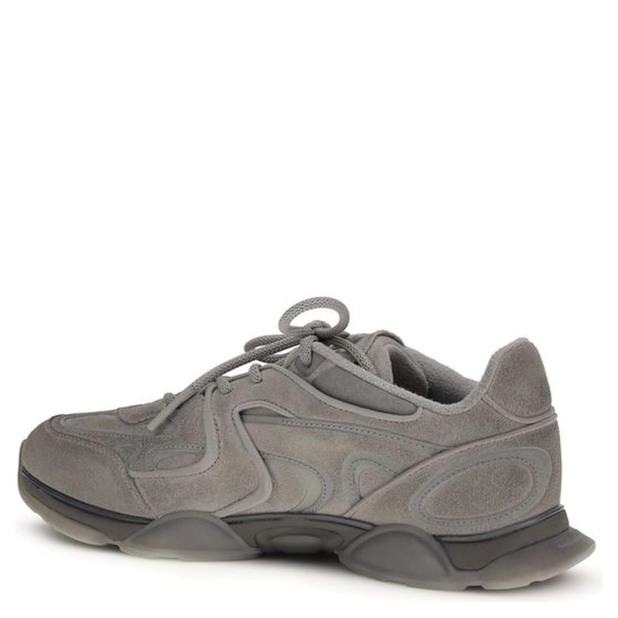 Gray Calf Leather Bos Taurus Chunky Sneakers
