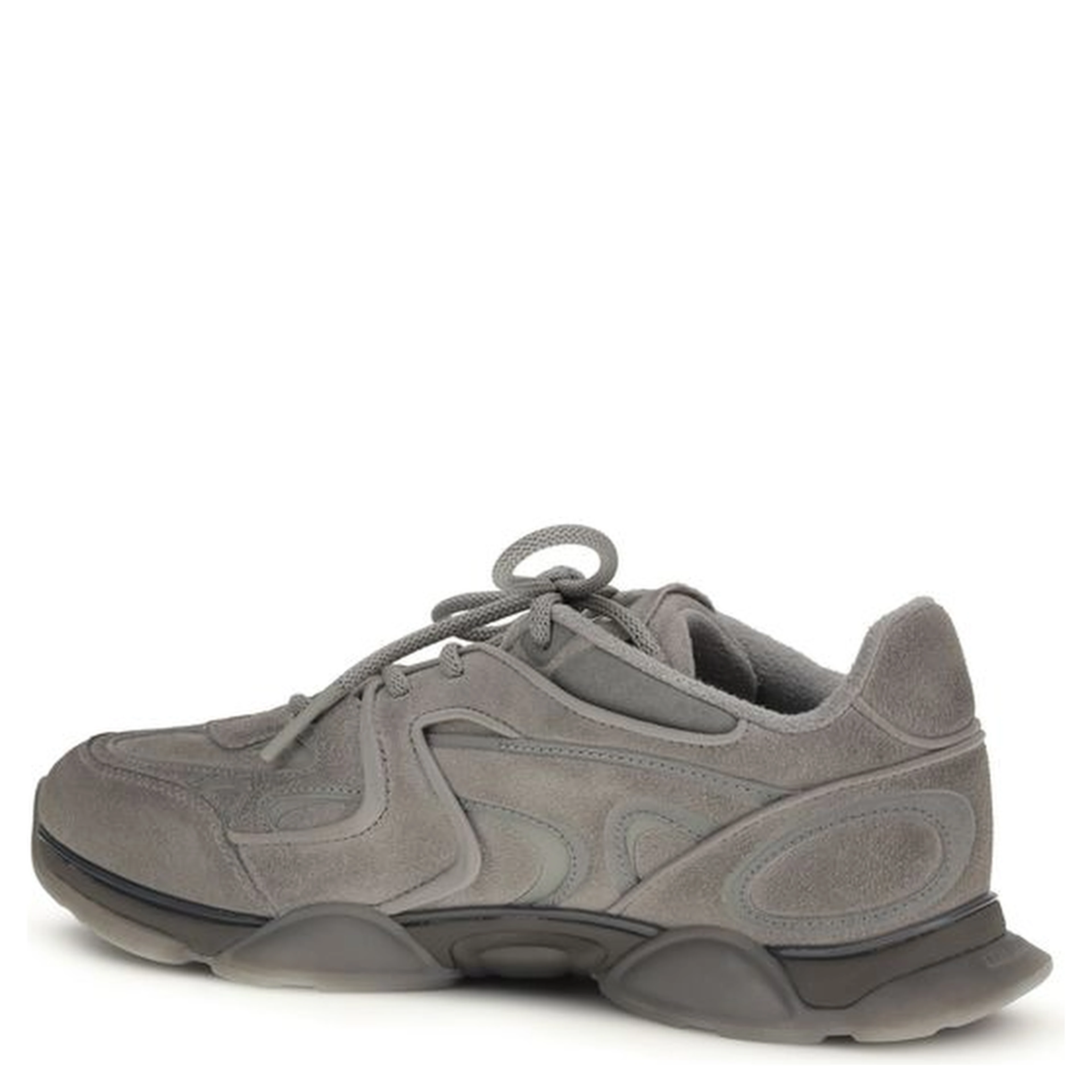 Gray Calf Leather Bos Taurus Chunky Sneakers
