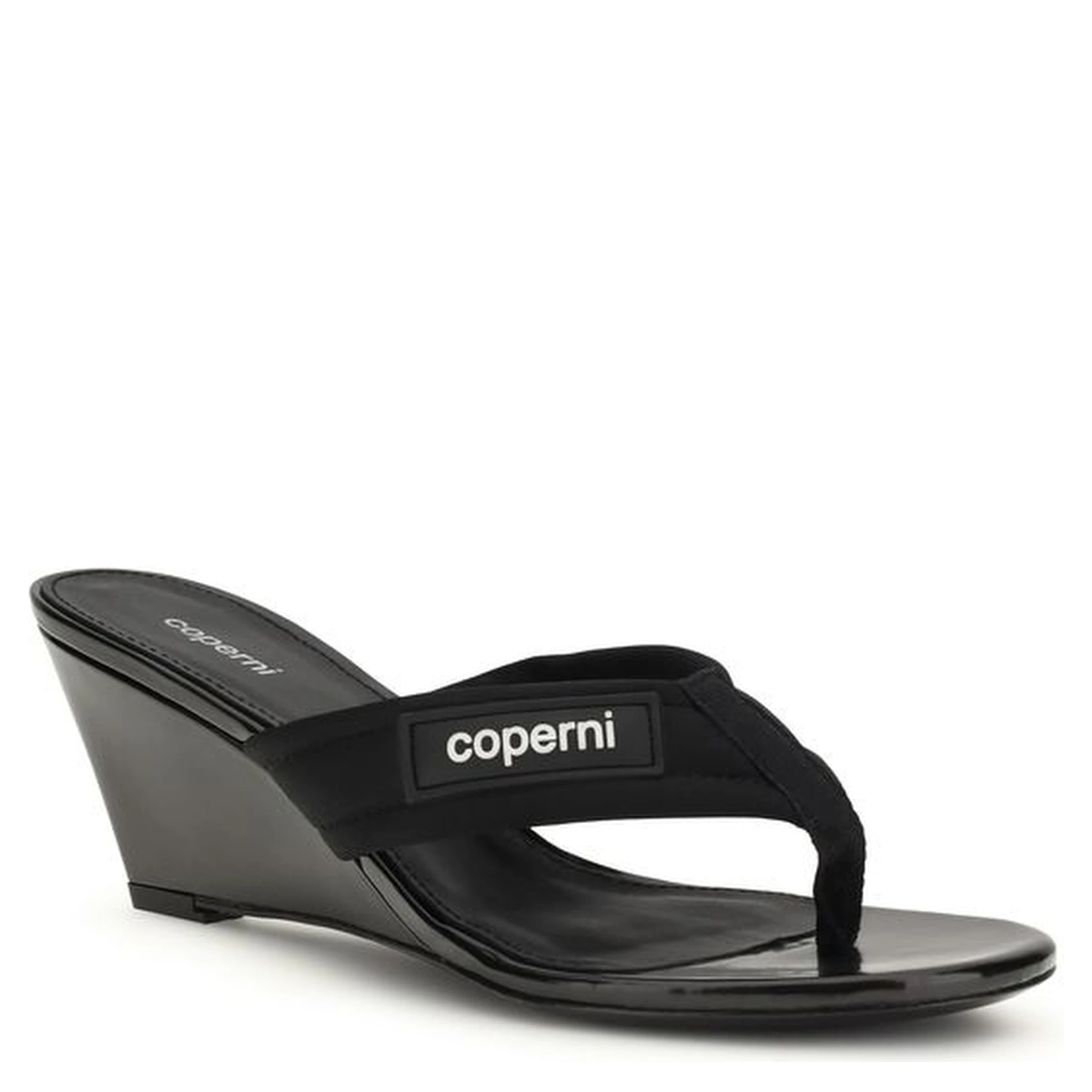 Black Polyamide Wedge Sandals