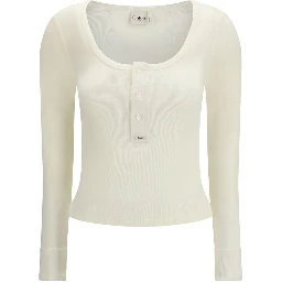 White Cotton Long Sleeve T-Shirt