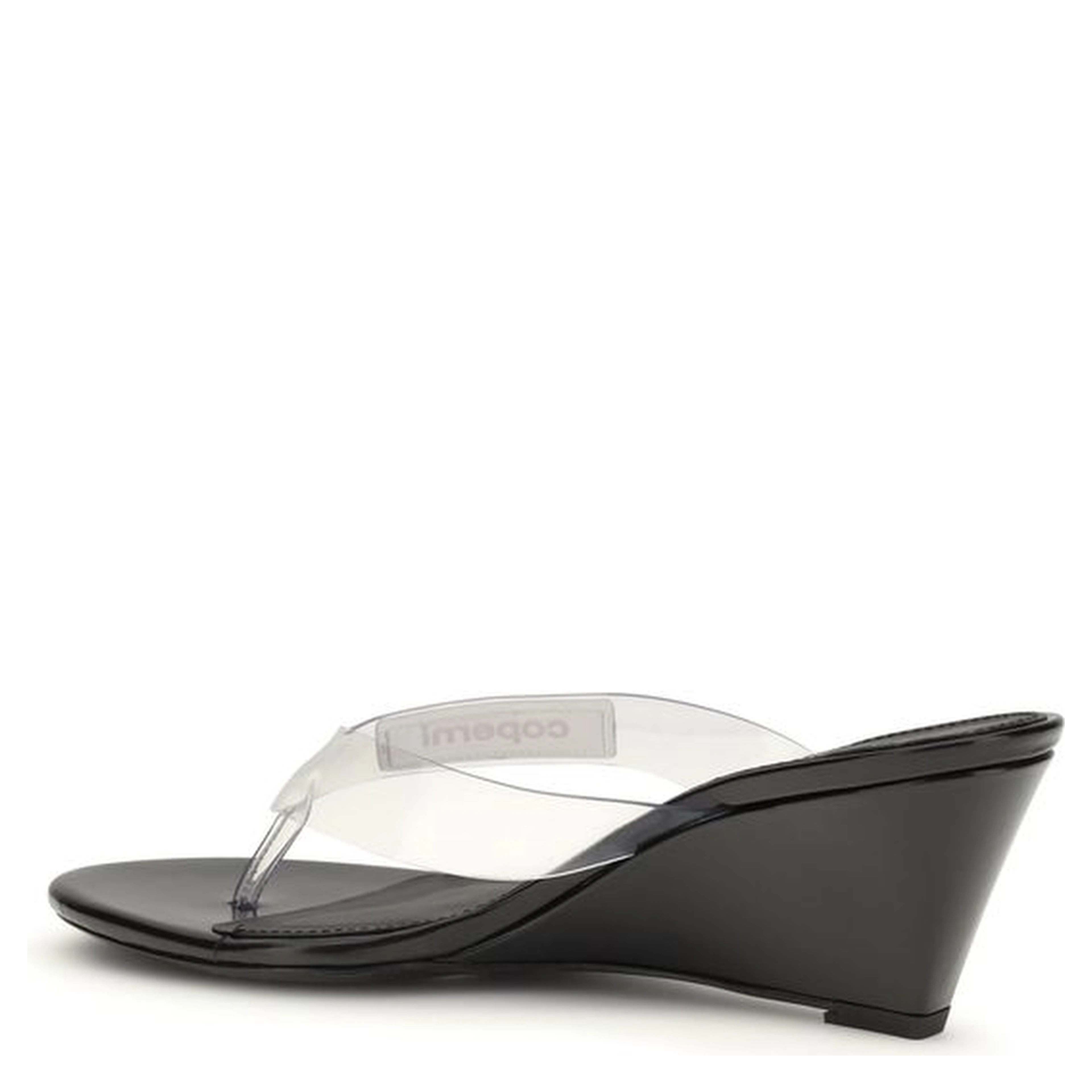 Black Pvc Flip-Flop Sandals