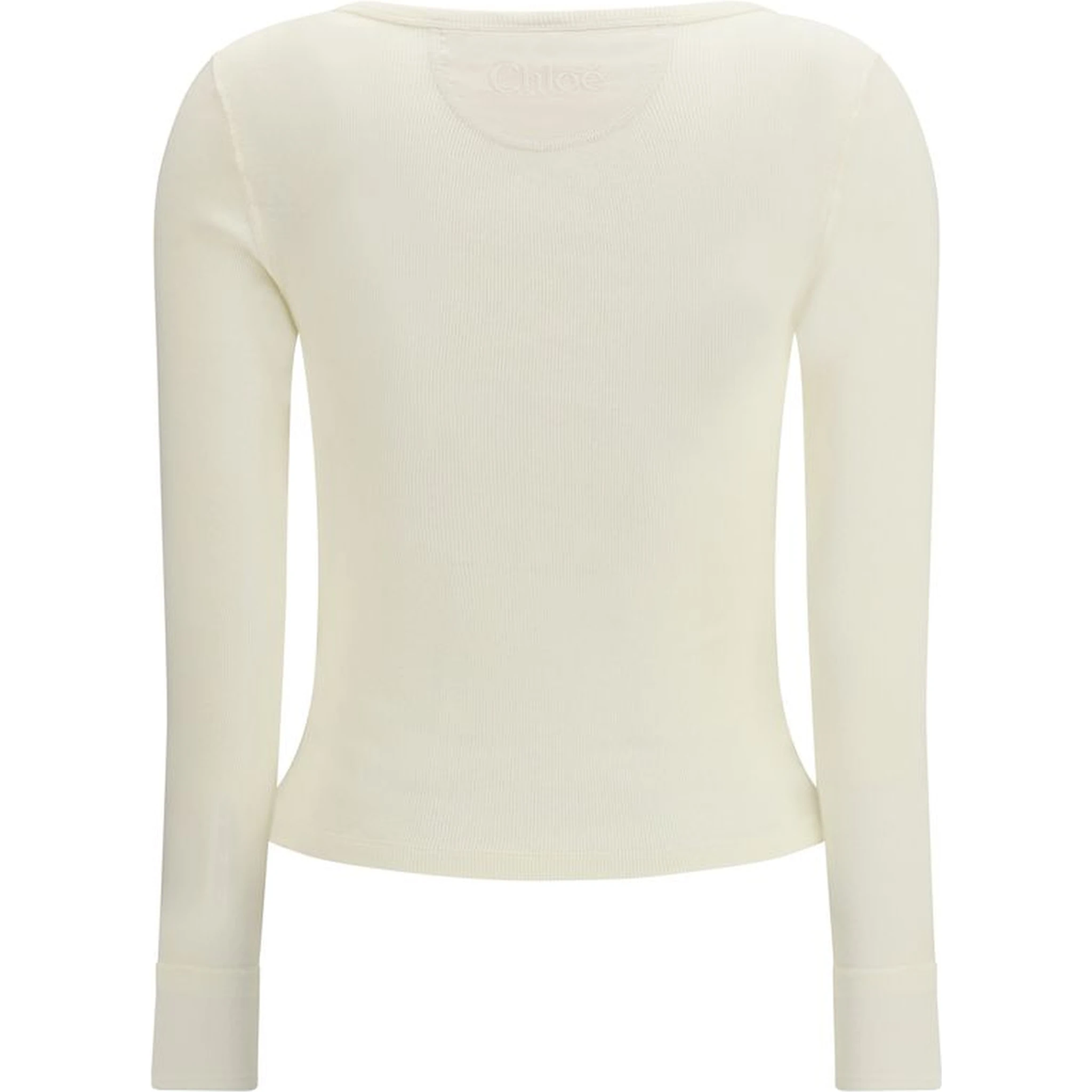 White Cotton Long Sleeve T-Shirt