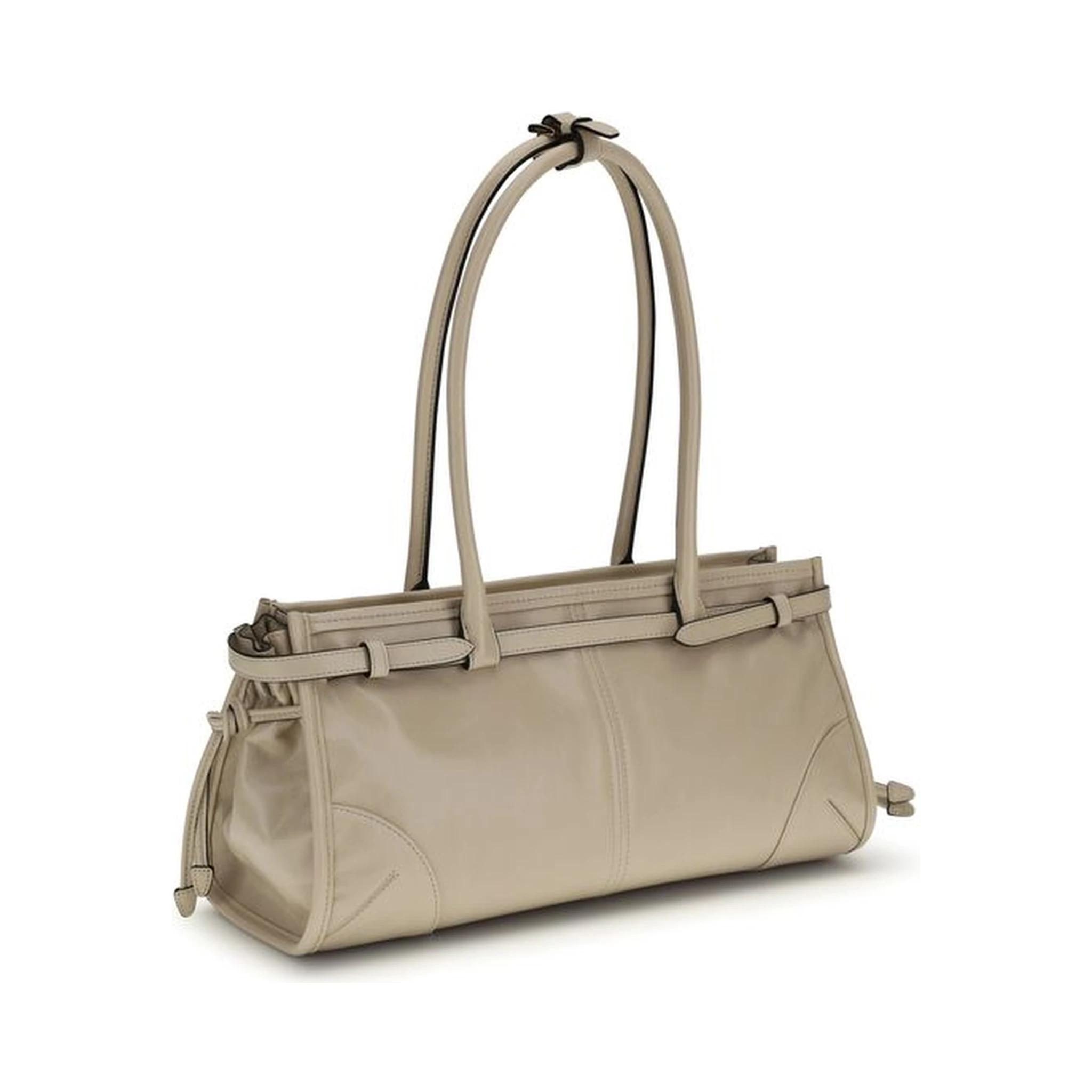 Beige Calf Leather Bos Taurus Shoulder Bag
