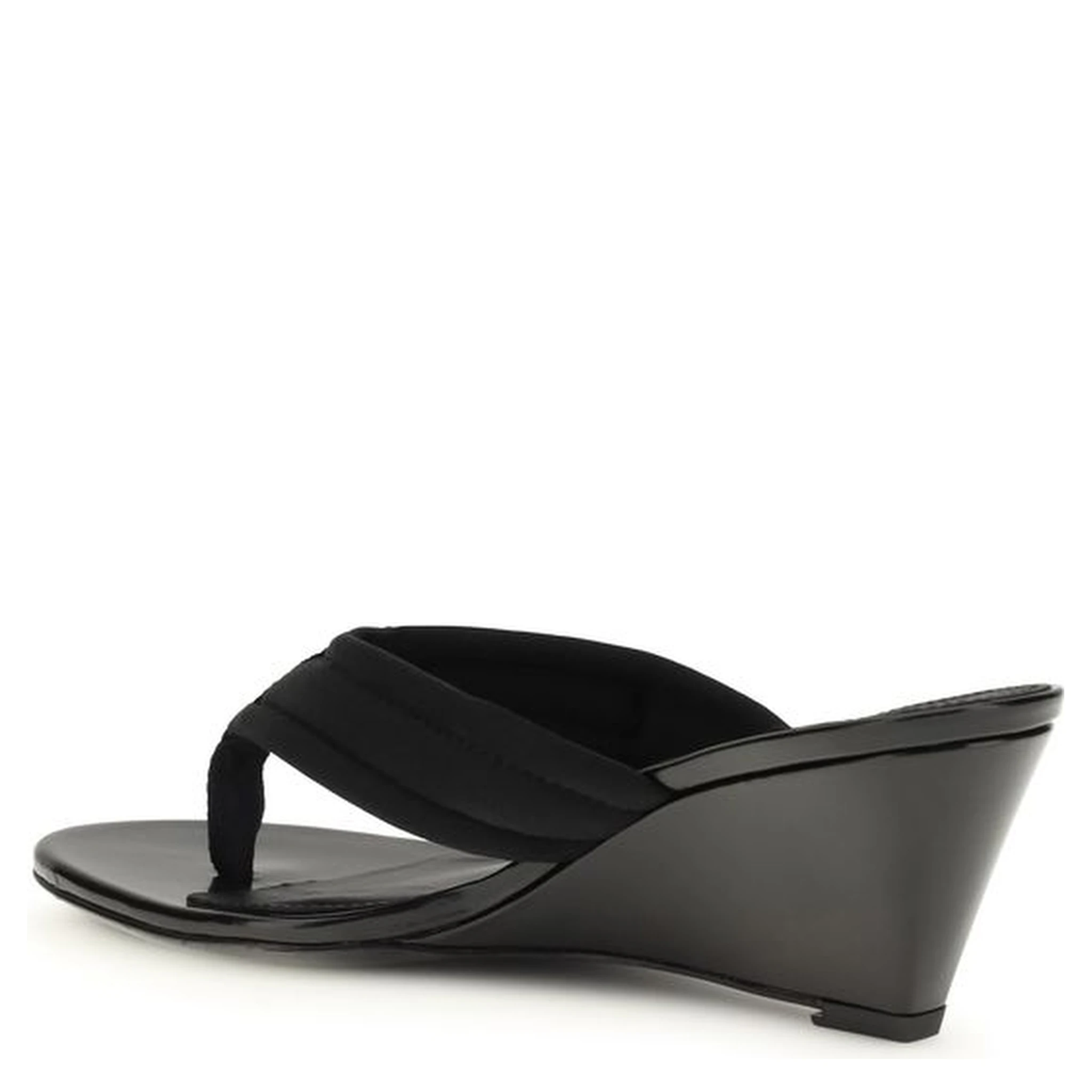 Black Polyamide Wedge Sandals