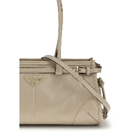 Beige Calf Leather Bos Taurus Shoulder Bag
