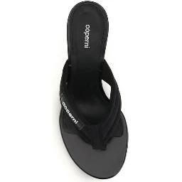 Black Polyamide Wedge Sandals