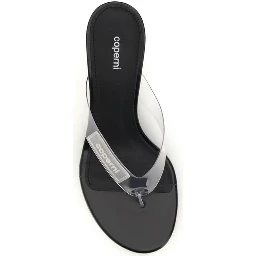 Black Pvc Flip-Flop Sandals