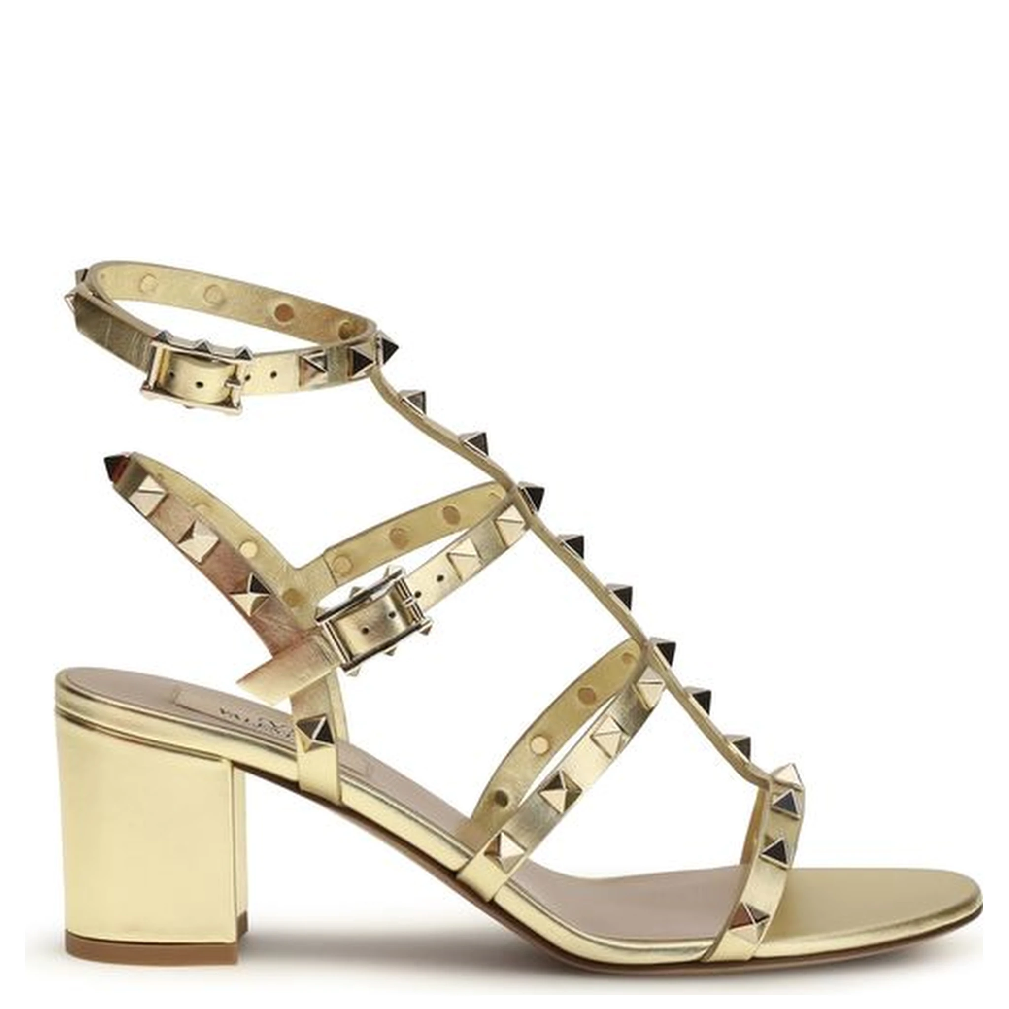 صندل بوس توروس ذو حزام من جلد العجل الذهبي