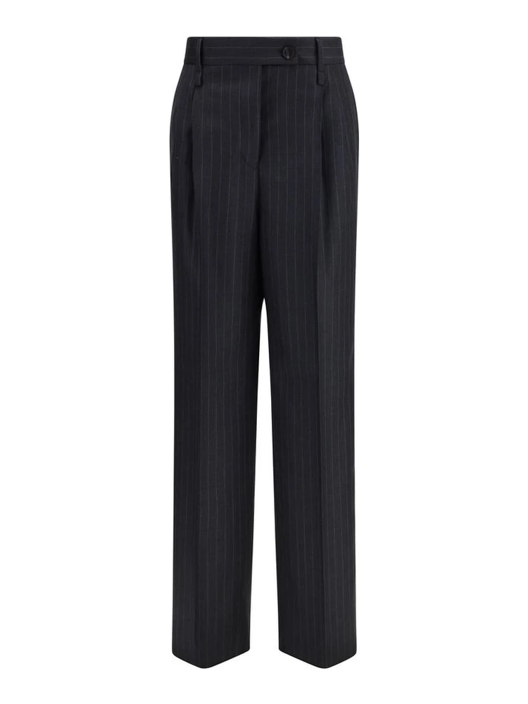 بنطال كاجوال من الصوف الرمادي