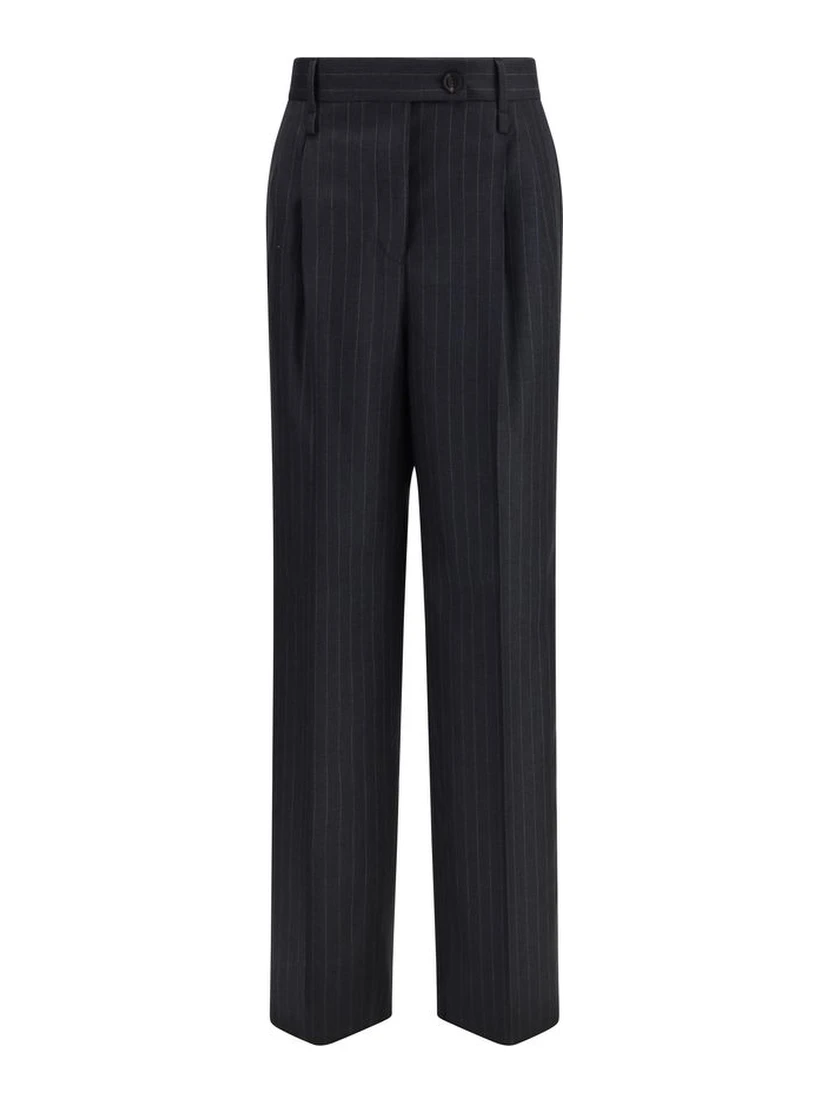 بنطال كاجوال من الصوف الرمادي