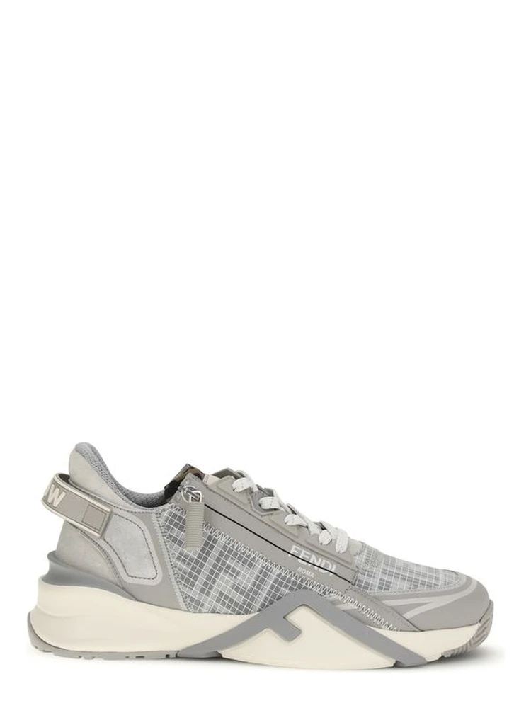 Gray Calf Leather Bos Taurus Athletic Sneakers