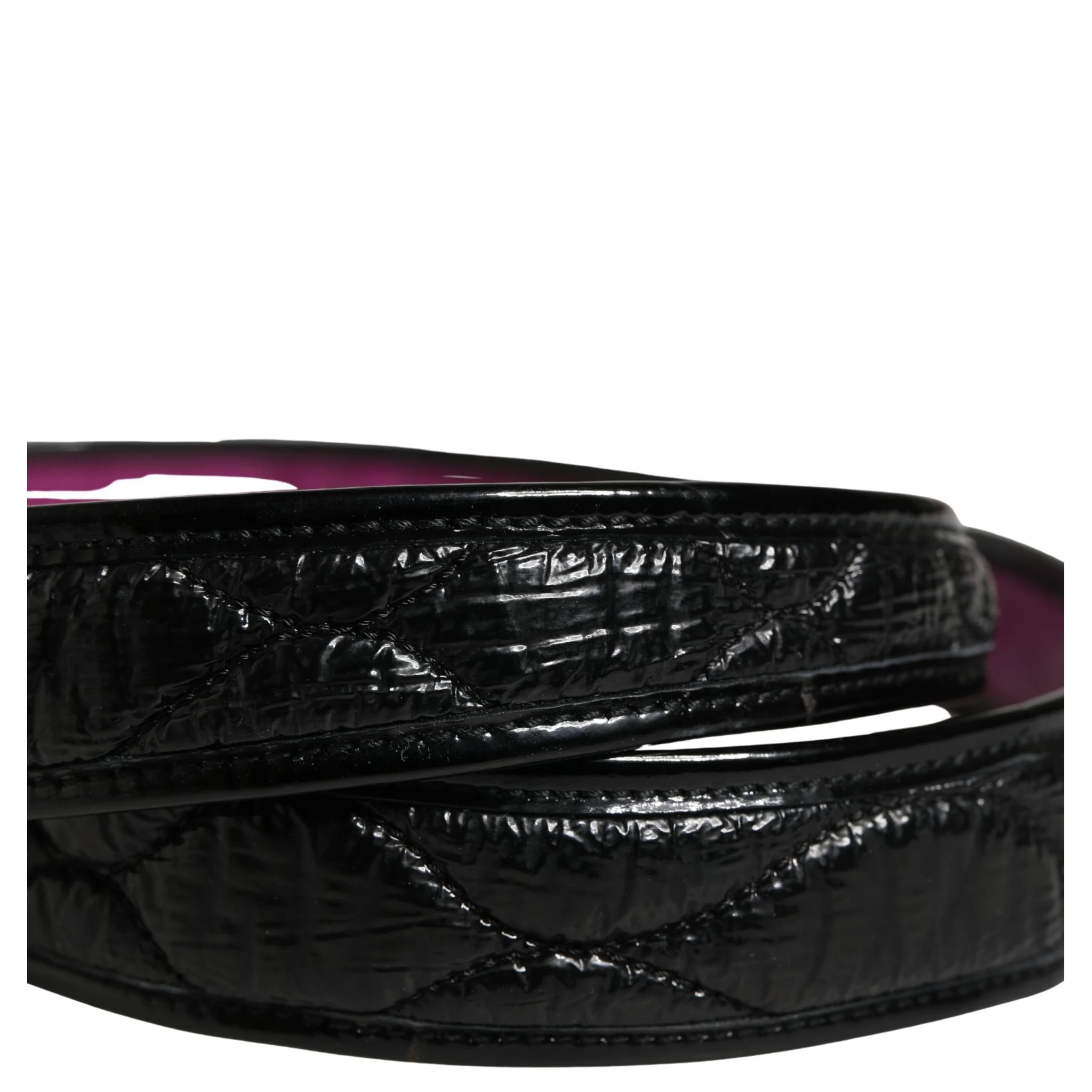 Black Leather Gold Round Buckle Waist Belt