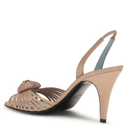 صندل بكعب ستيليتو من جلد العجل البيج من بوس توروس