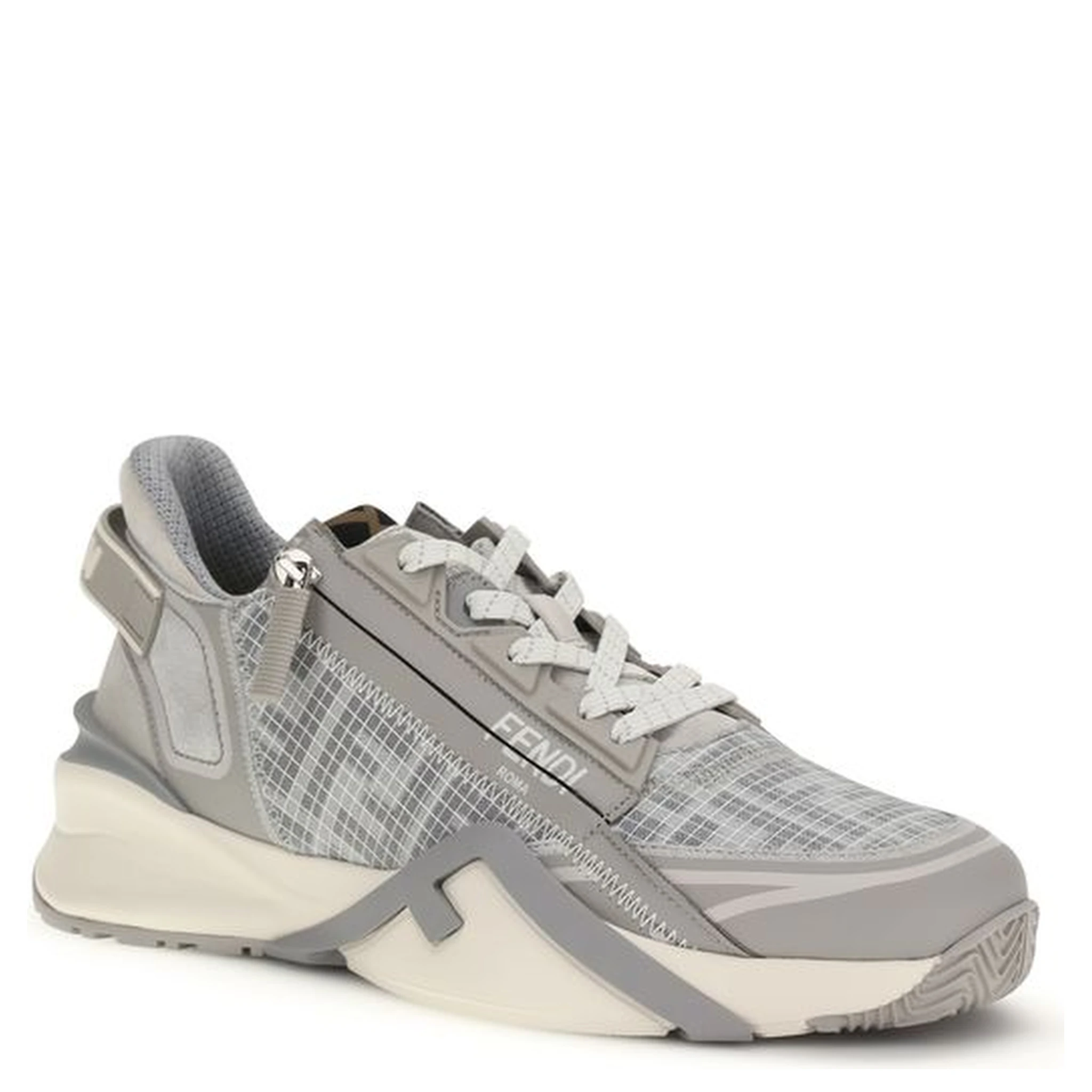 Gray Calf Leather Bos Taurus Athletic Sneakers