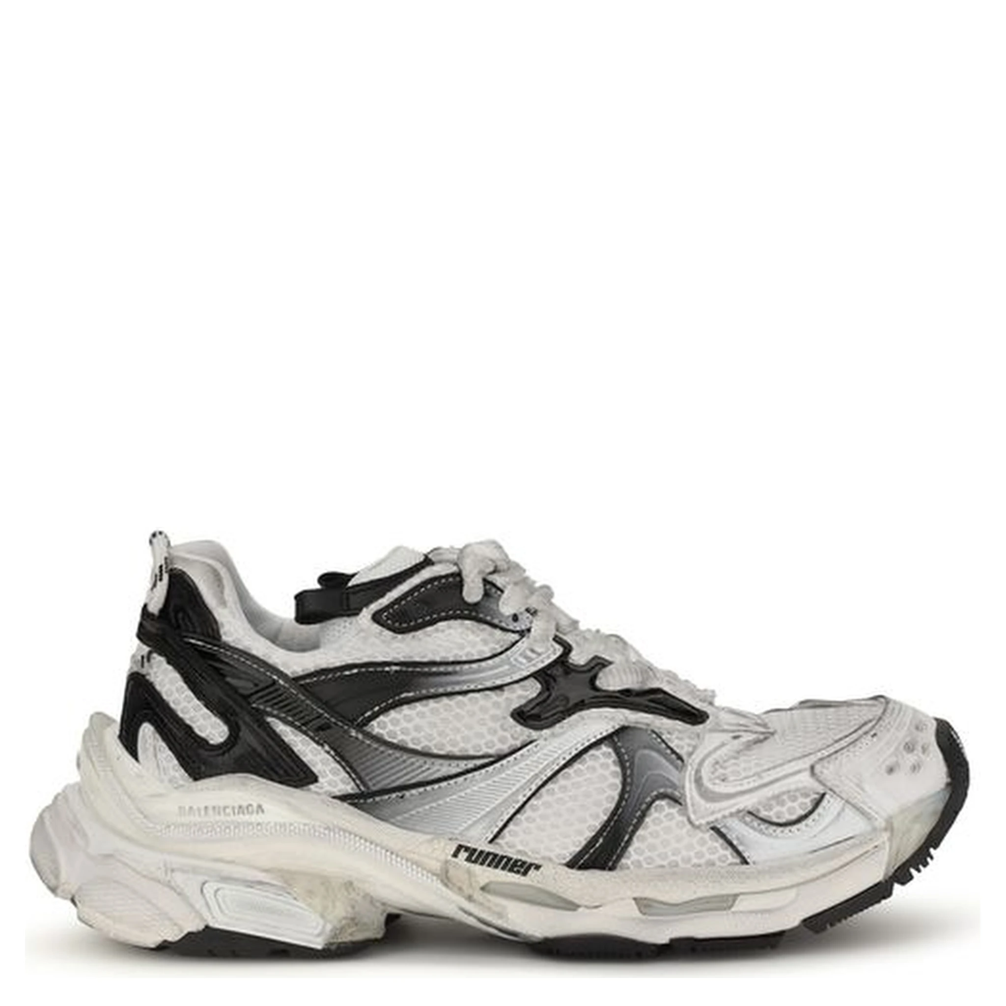 Gray Polyethylene Athletic Sneakers