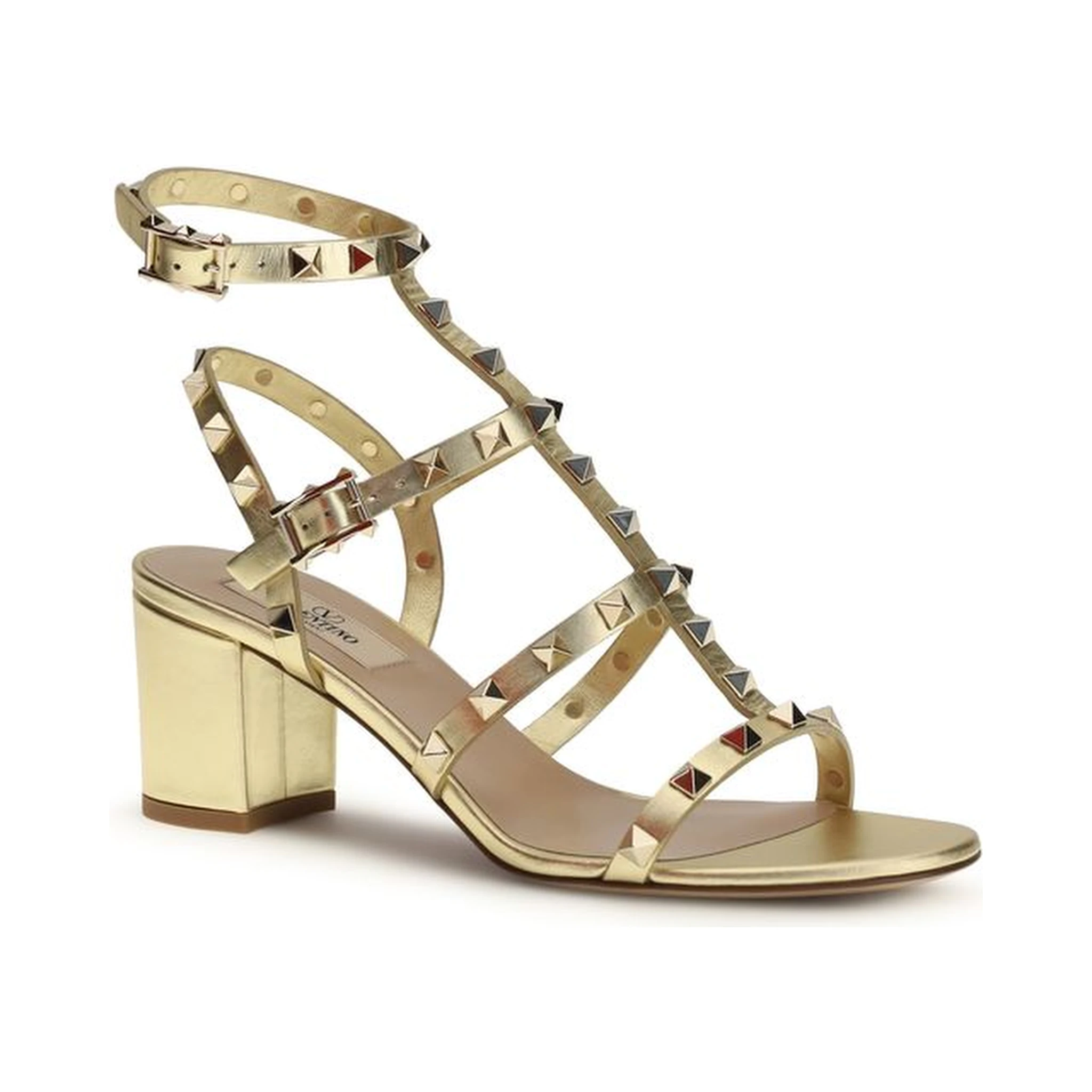 صندل بوس توروس ذو حزام من جلد العجل الذهبي