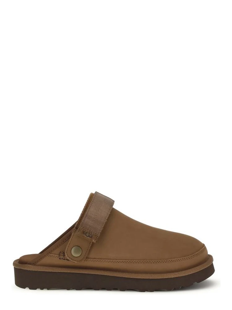 حذاء بوس توروس مفتوح من الخلف مصنوع من جلد العجل البني