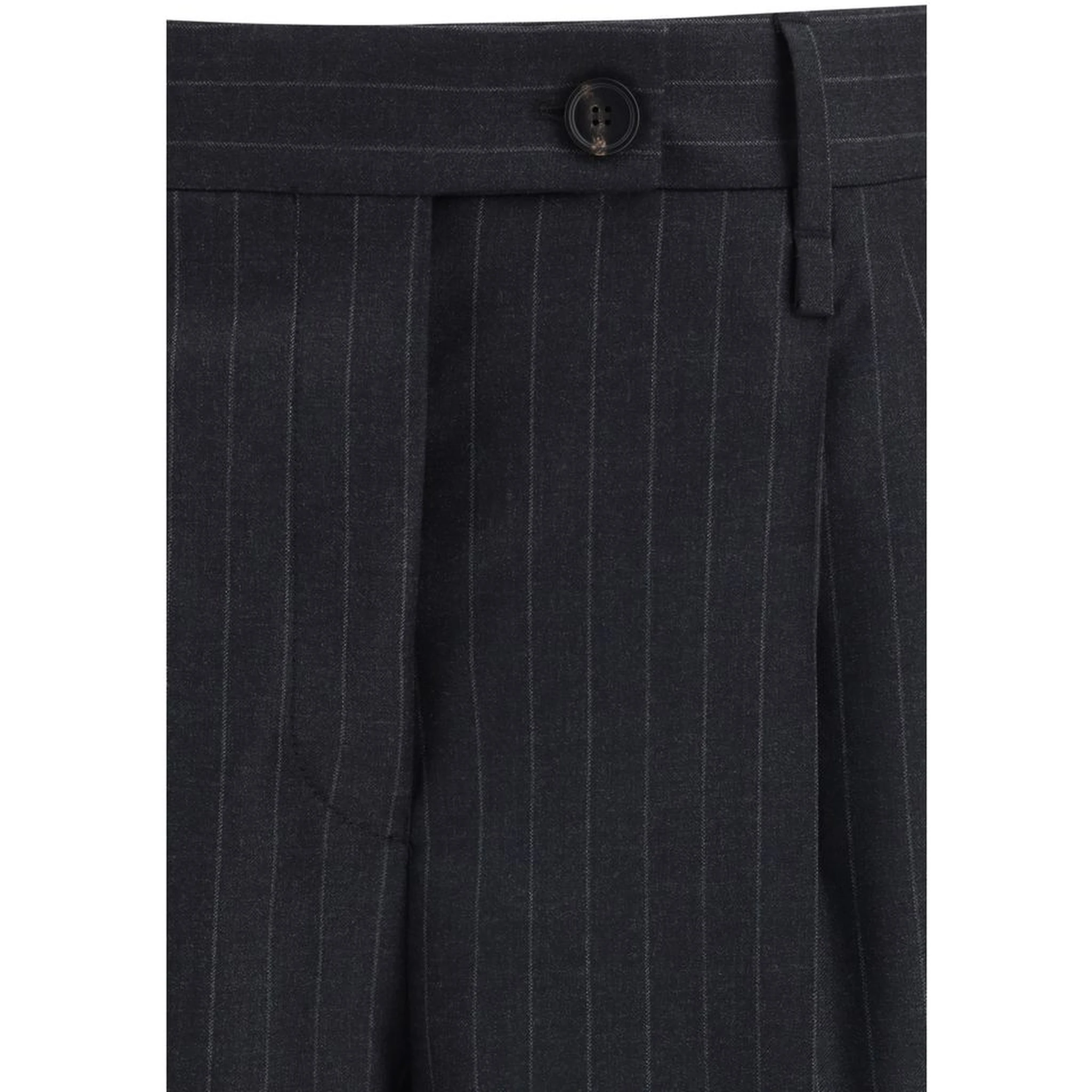 بنطال كاجوال من الصوف الرمادي